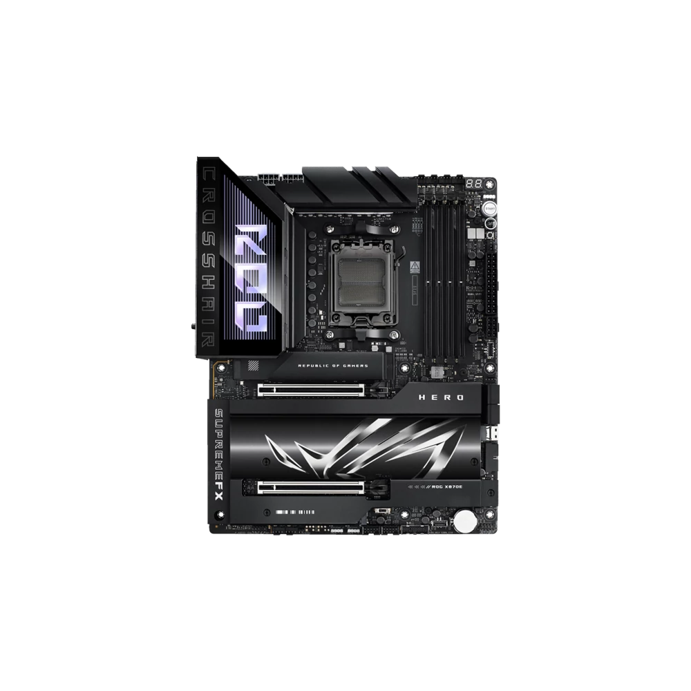 Asus Alaplap - AMD ROG CROSSHAIR X870E HERO AM5 (X870, ATX, 4xDDR5 8600+MHz, 4xSATA3, 5x M.2, HDMI+2xUSB4)