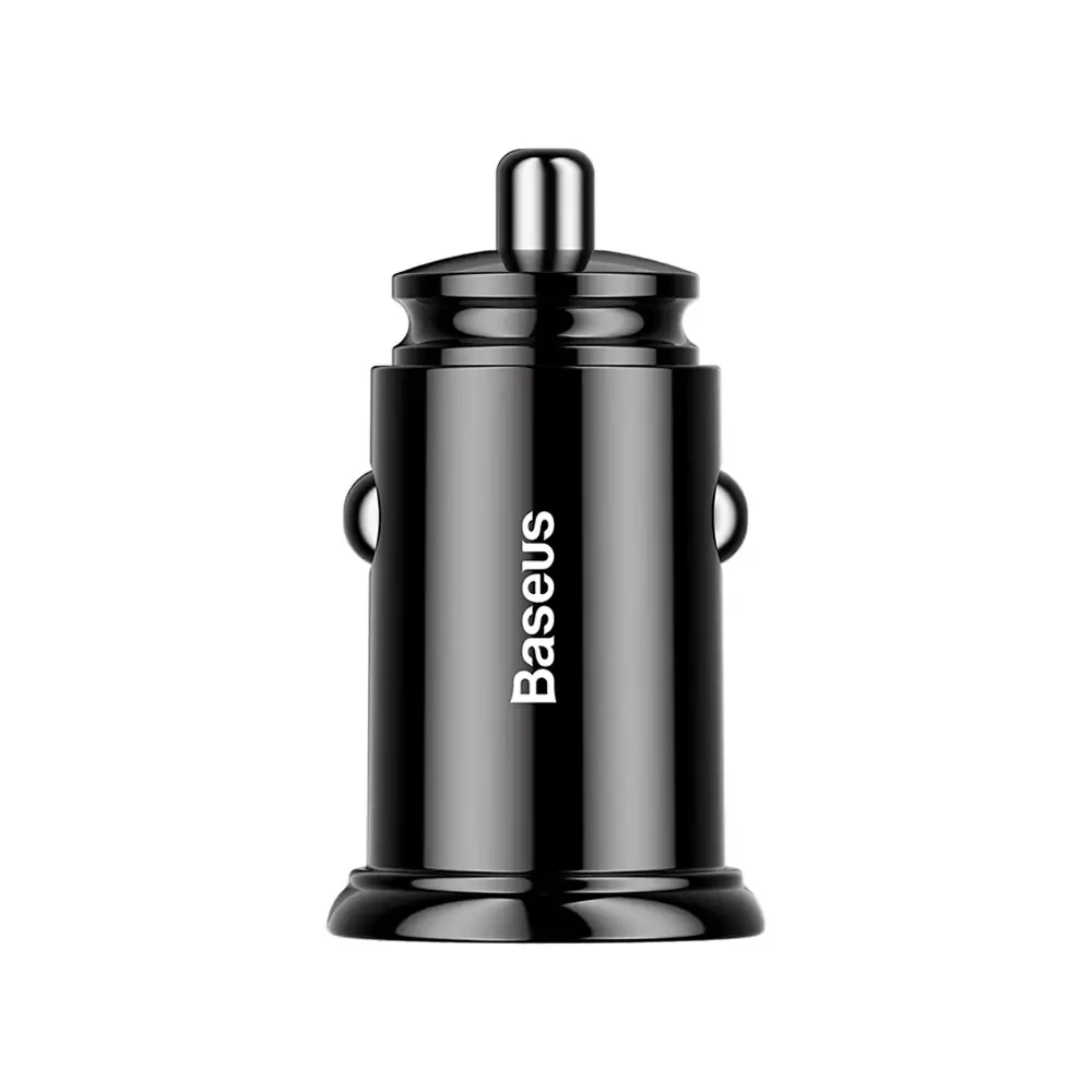 Baseus Circular autós gyorstöltő 2xUSB, QC 3.0, 5A, 30W (fekete)