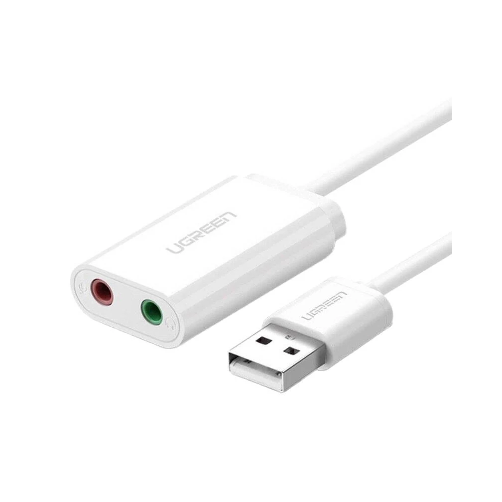 UGREEN Külső USB hangkártya, 15cm (fehér)