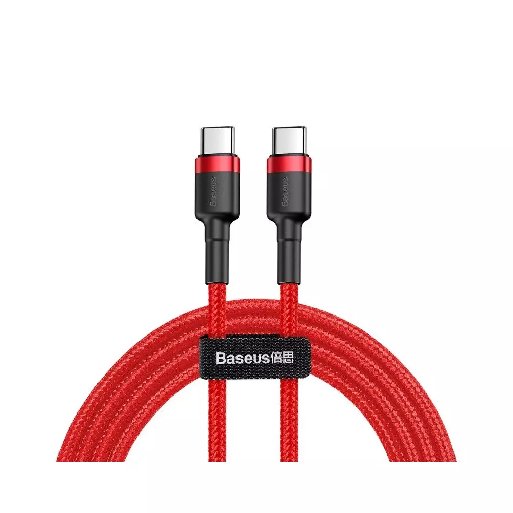 Baseus Cafule USB-C - USB-C PD 2.0 QC 3.0 kábel, 60 W, 1 m (piros)