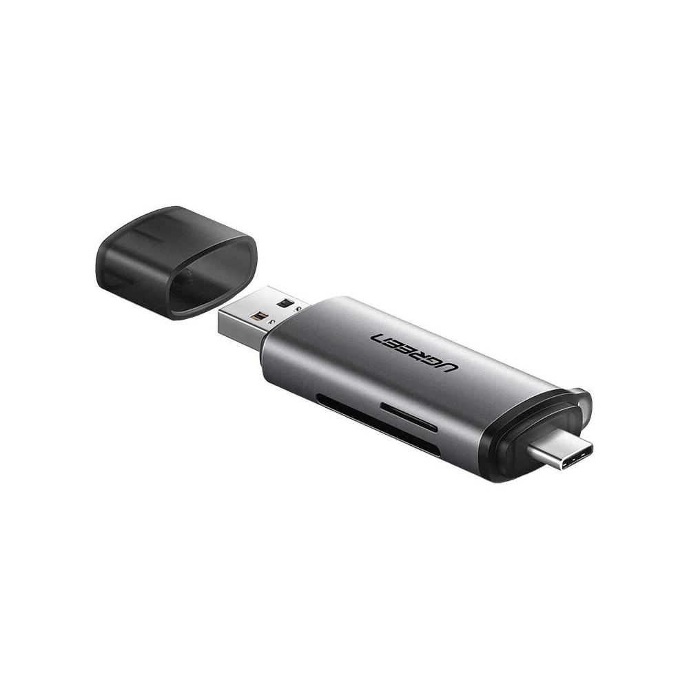 UGREEN USB + USB-C adapter SD + microSD kártyaolvasó (szürke)