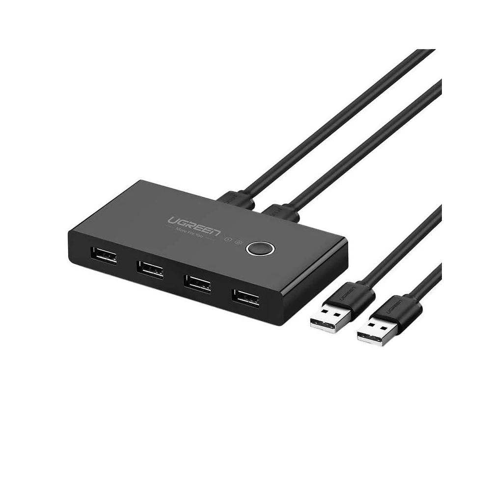UGREEN KVM USB switch 2x4 USB 2.0 (fekete)
