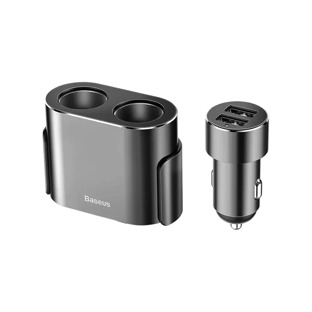 Baseus 2xUSB szivargyújtó elosztó, 3,1A, 100W (fekete)