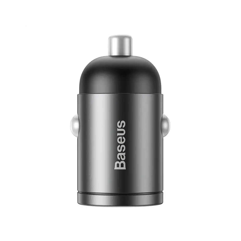Baseus Tiny Star mini autós töltő, USB, QC 3.0, 30 W (szürke)