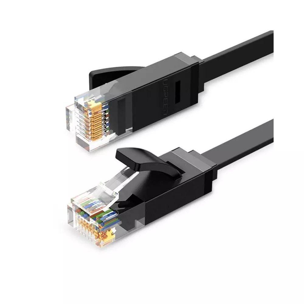 UGREEN Ethernet RJ45 lapos kábel, Cat.6, UTP, 3m (fekete)