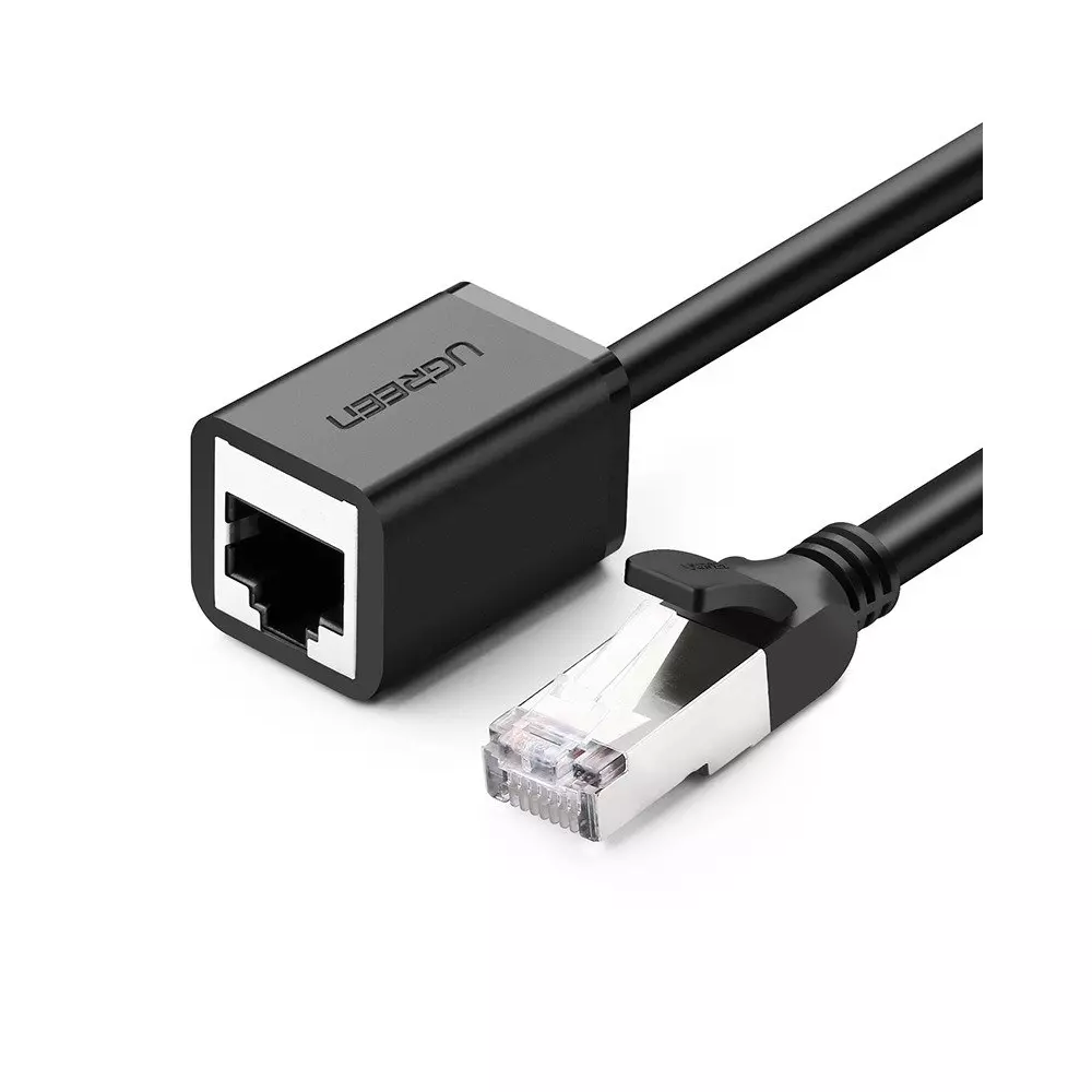 UGREEN Ethernet hosszabbító kábel RJ45, Cat. 6, FTP, fém dugóval 0,5m (fekete)