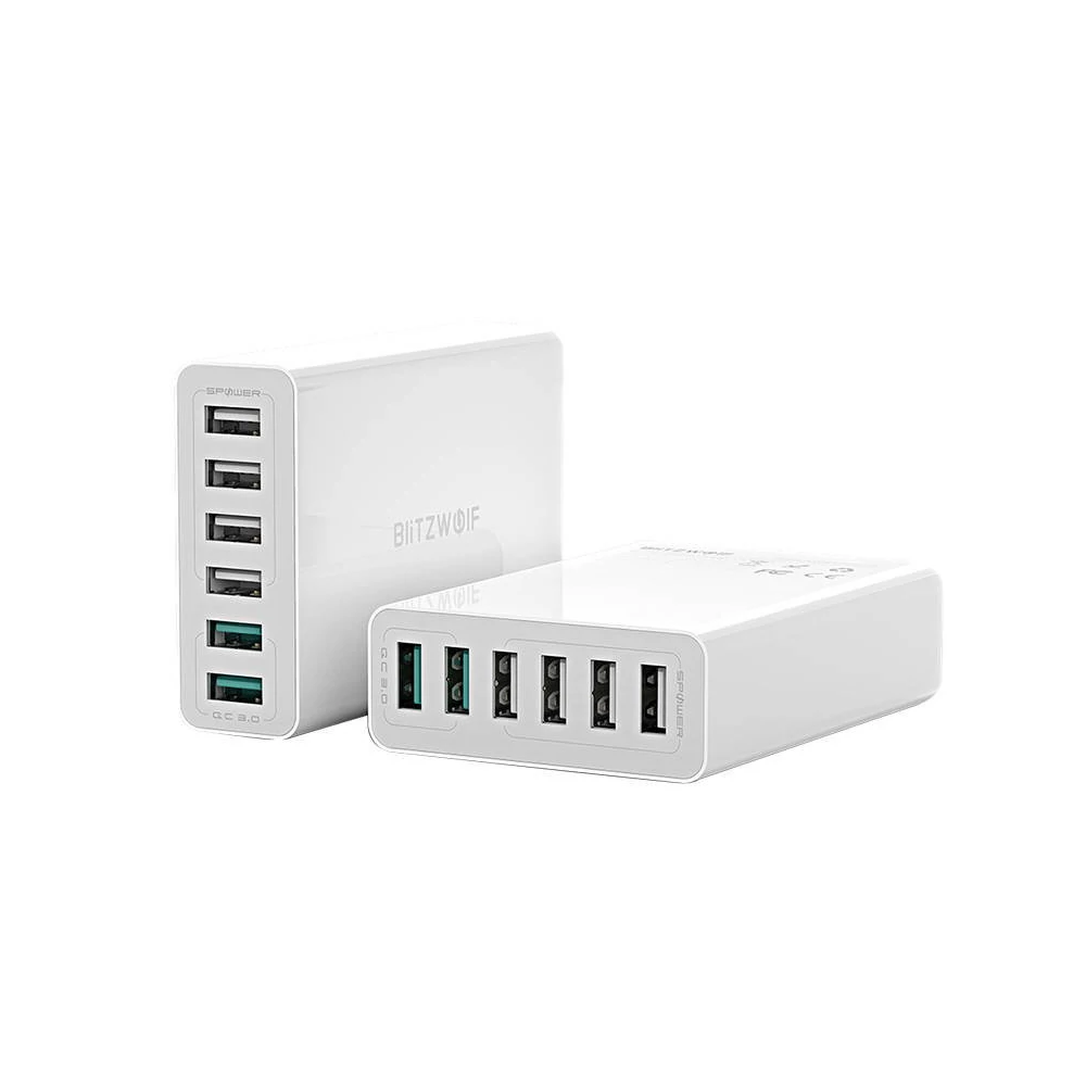 Blitzwolf BW-S15 6x USB töltő, QC 3.0, 60W (fehér)