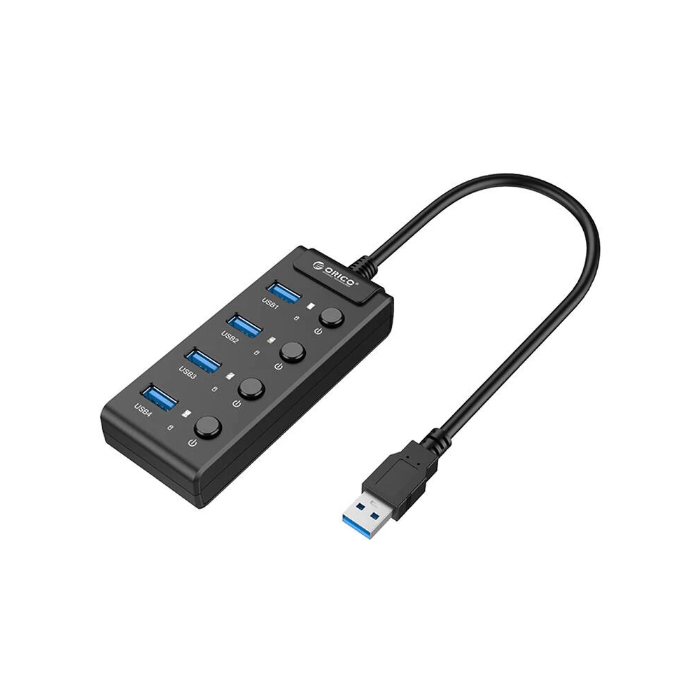 Orico hub USB 3.0, 4x USB (fekete)