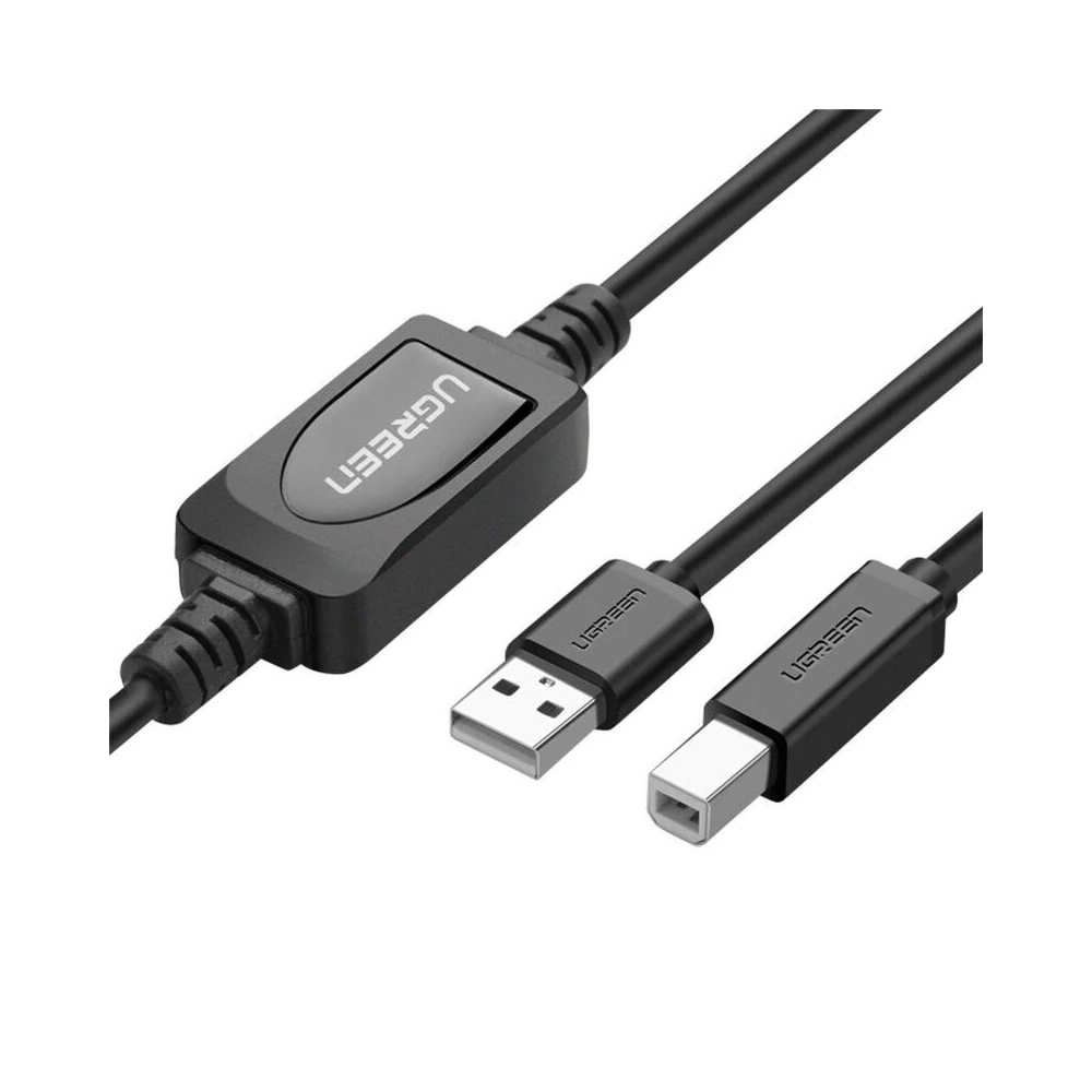 UGREEN US122 USB 2.0 A-B nyomtatókábel, 10 m (fekete)