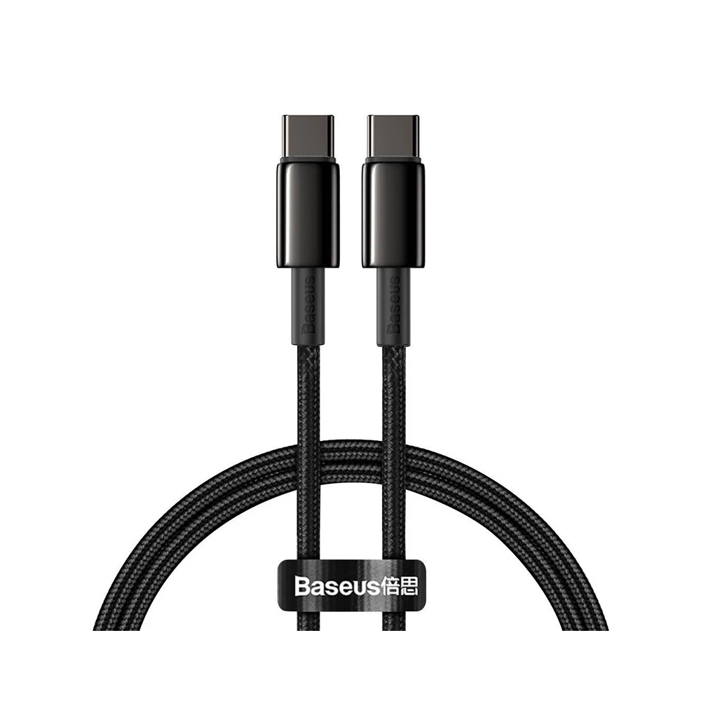 Baseus Tungsten Gold USB-C-USB-C kábel, 100 W, 1 m (fekete)