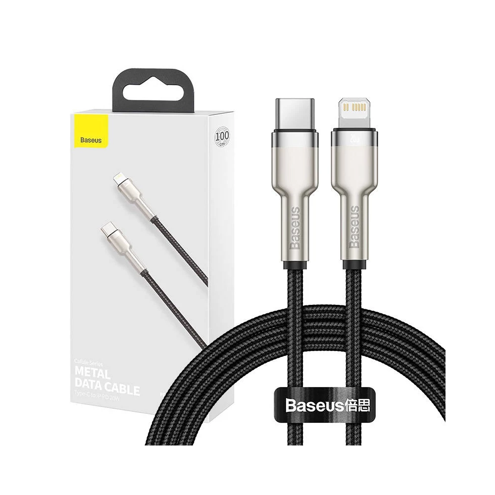 Baseus Cafule USB-C-Lightning kábel, PD, 20 W, 1 m (fekete)