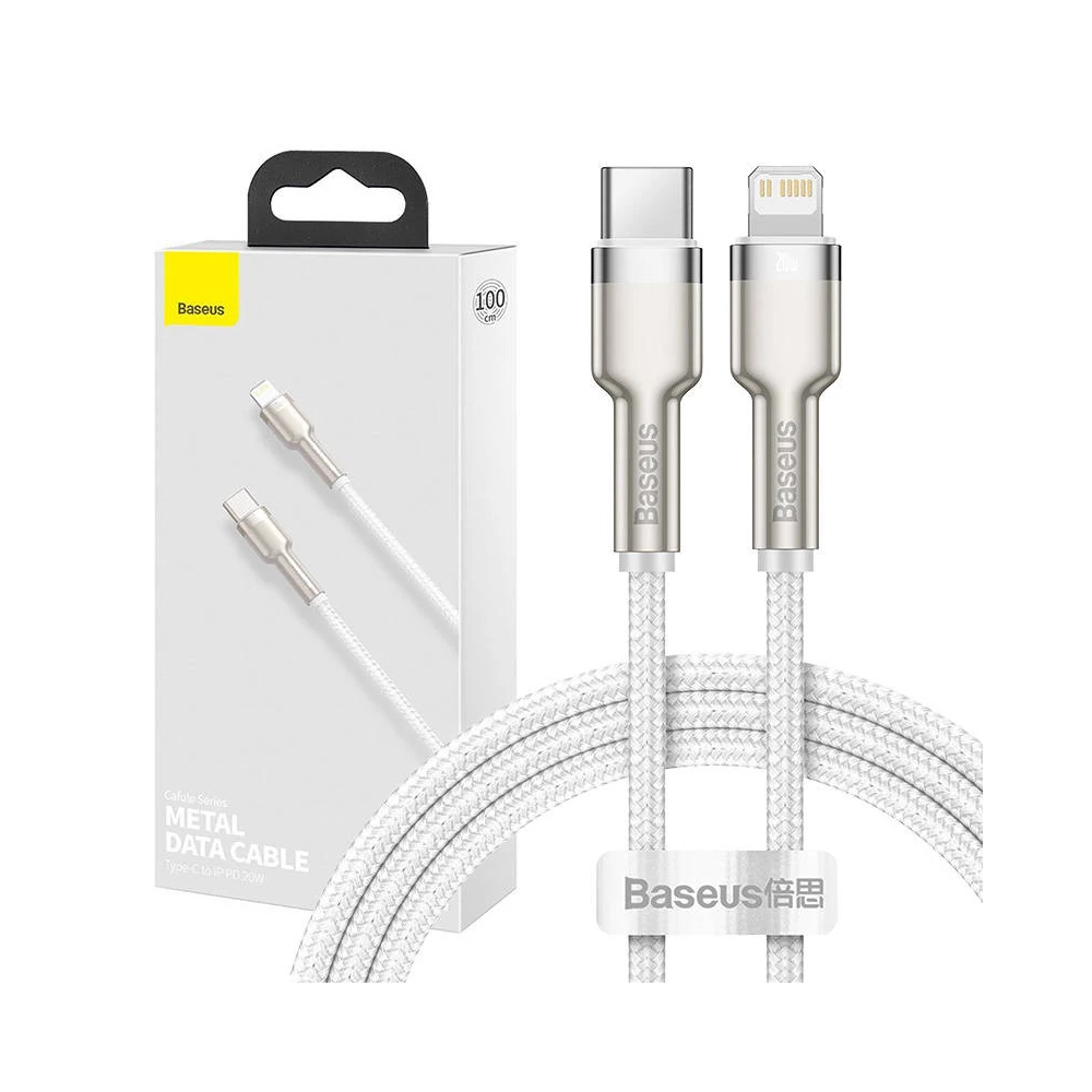 Baseus Cafule USB-C-Lightning kábel, PD, 20 W, 1 m (fehér)