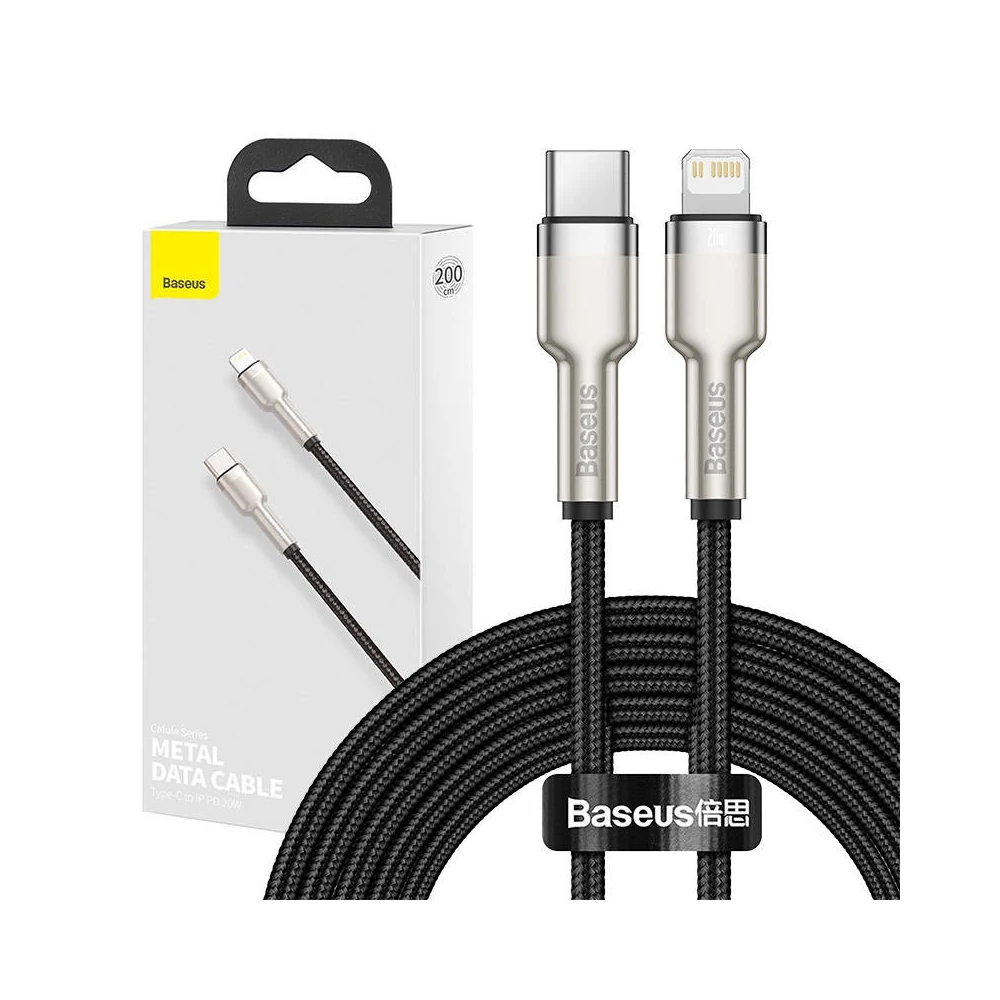 Baseus Cafule USB-C-Lightning kábel, PD, 20 W, 2 m (fekete)