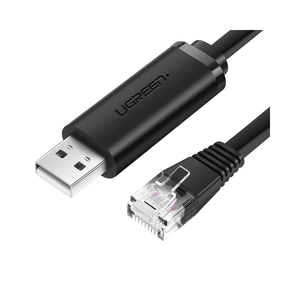 UGREEN CM204 konzol kábel USB - RJ45 hálózati eszközökhöz, 1,5m (fekete)