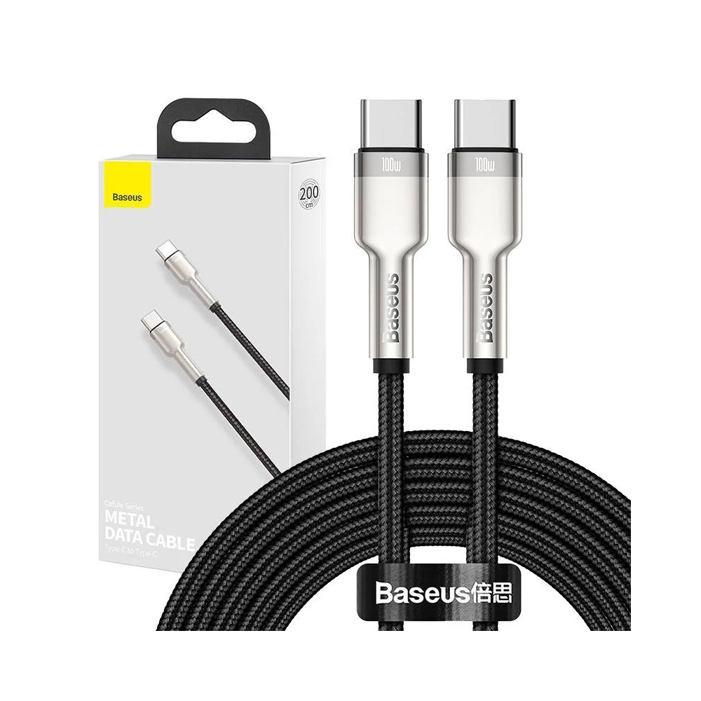 Baseus Cafule USB-C-USB-C kábel, 100 W, 2 m (fekete)