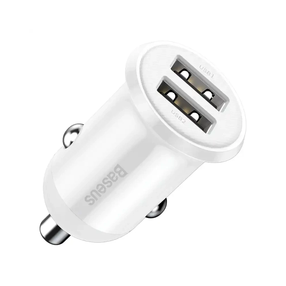 Baseus Grain Pro 2x USB 4.8A autós töltő (fehér)