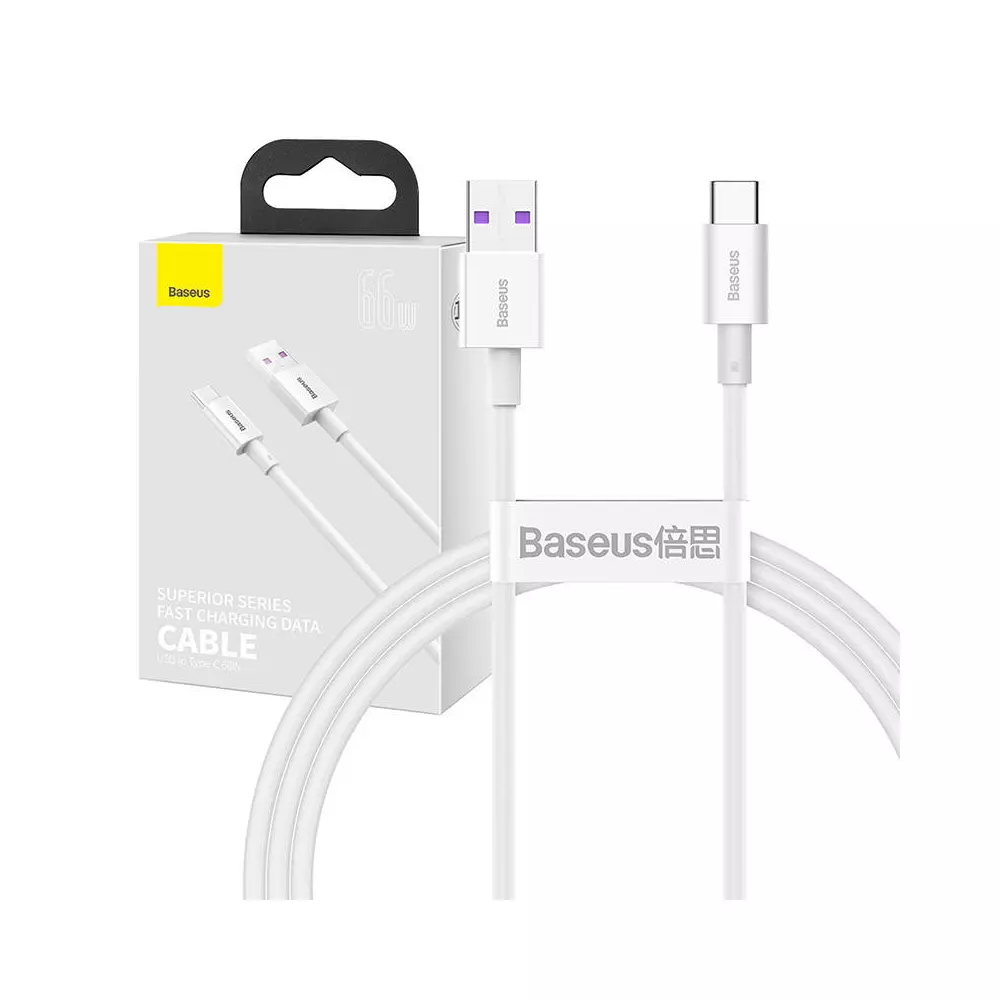 Baseus Superior Series USB-USB-C kábel, 66 W, 1 m (fehér)