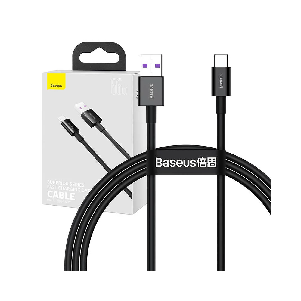 Baseus Superior Series USB-USB-C kábel, 66 W, 1 m (fekete)