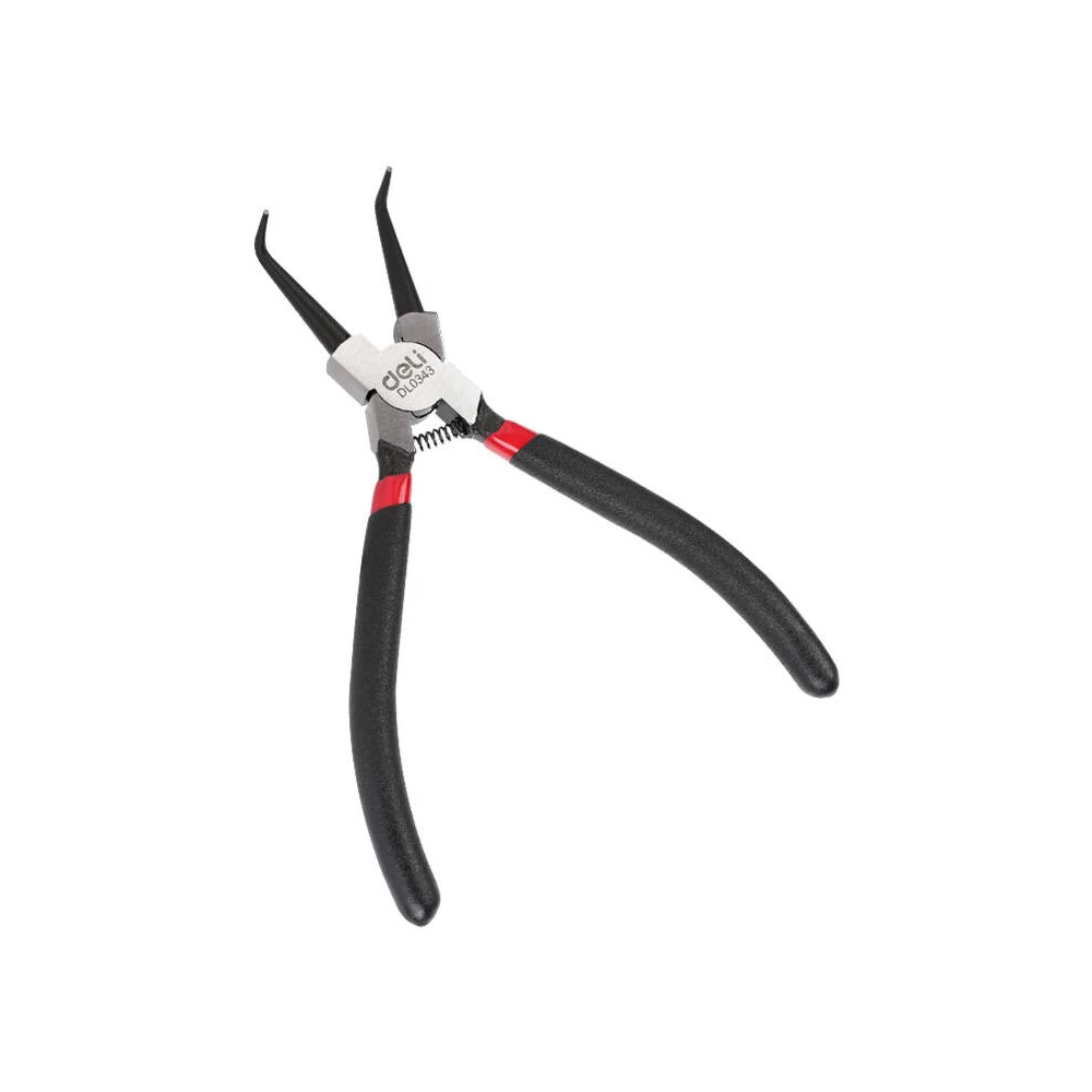 Deli Tools EDL0343 Seeger-gyűrű fogó belső gyűrűkhöz 7" (fekete)