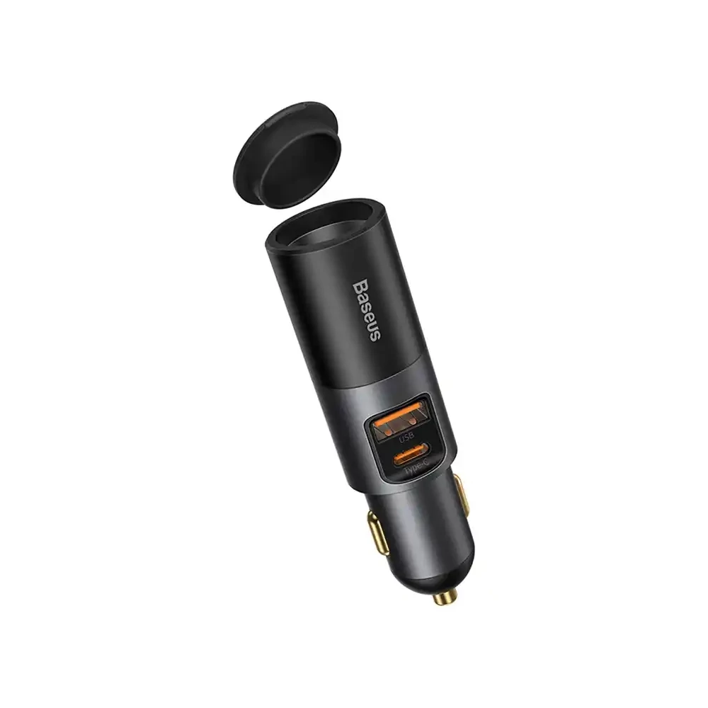 Baseus Share Together Gyors autós töltő szivargyújtó aljzattal, 2x USB, 120 W (szürke)