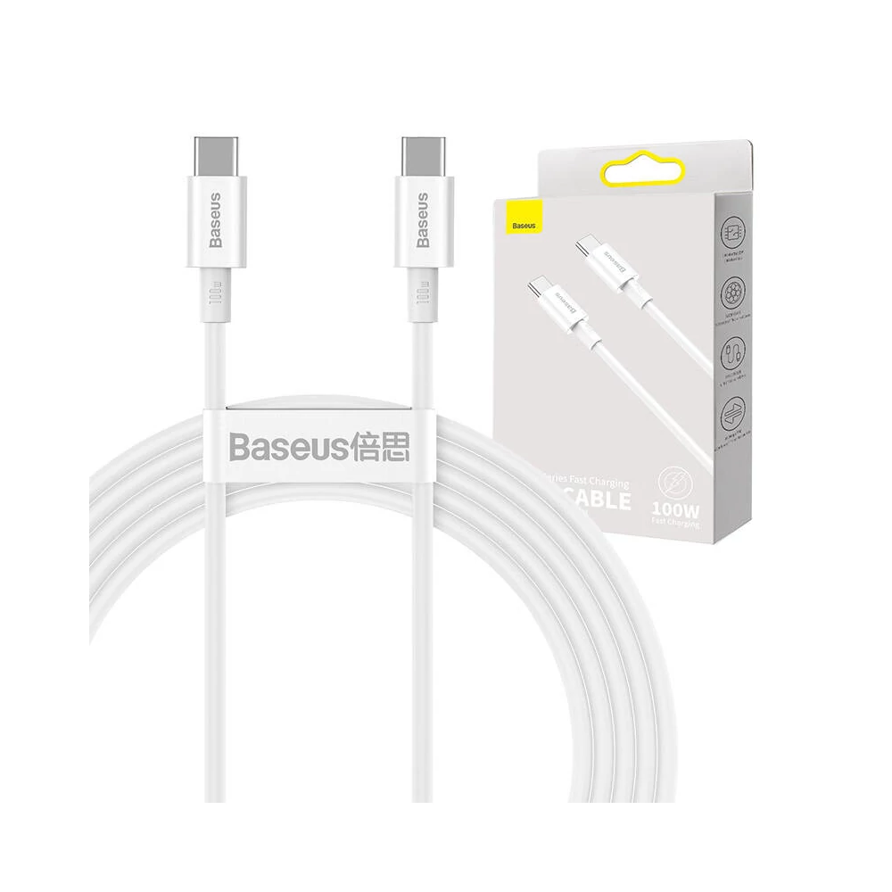 Baseus Superior Series USB-C-USB-C kábel, 100 W, 2 m (fehér)