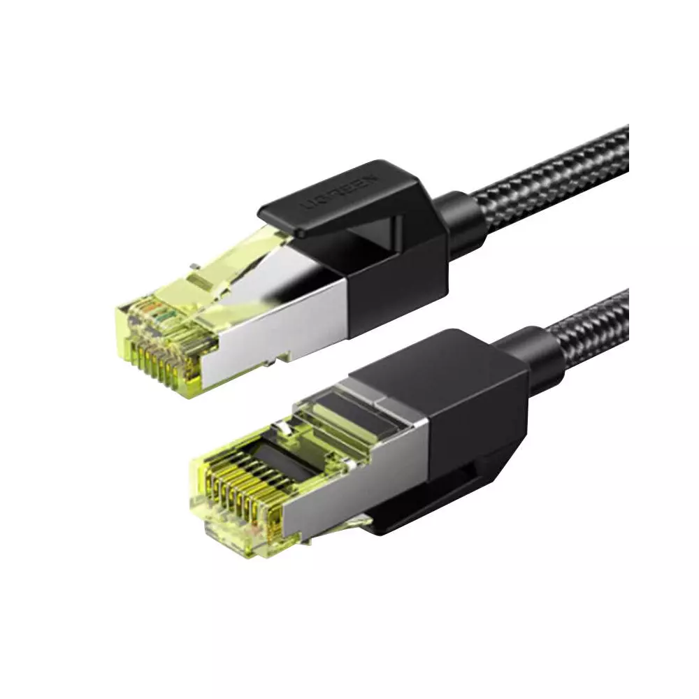 UGREEN NW150 fonott hálózati kábel, Ethernet RJ45, Cat.7, F/FTP, 2m (fekete)