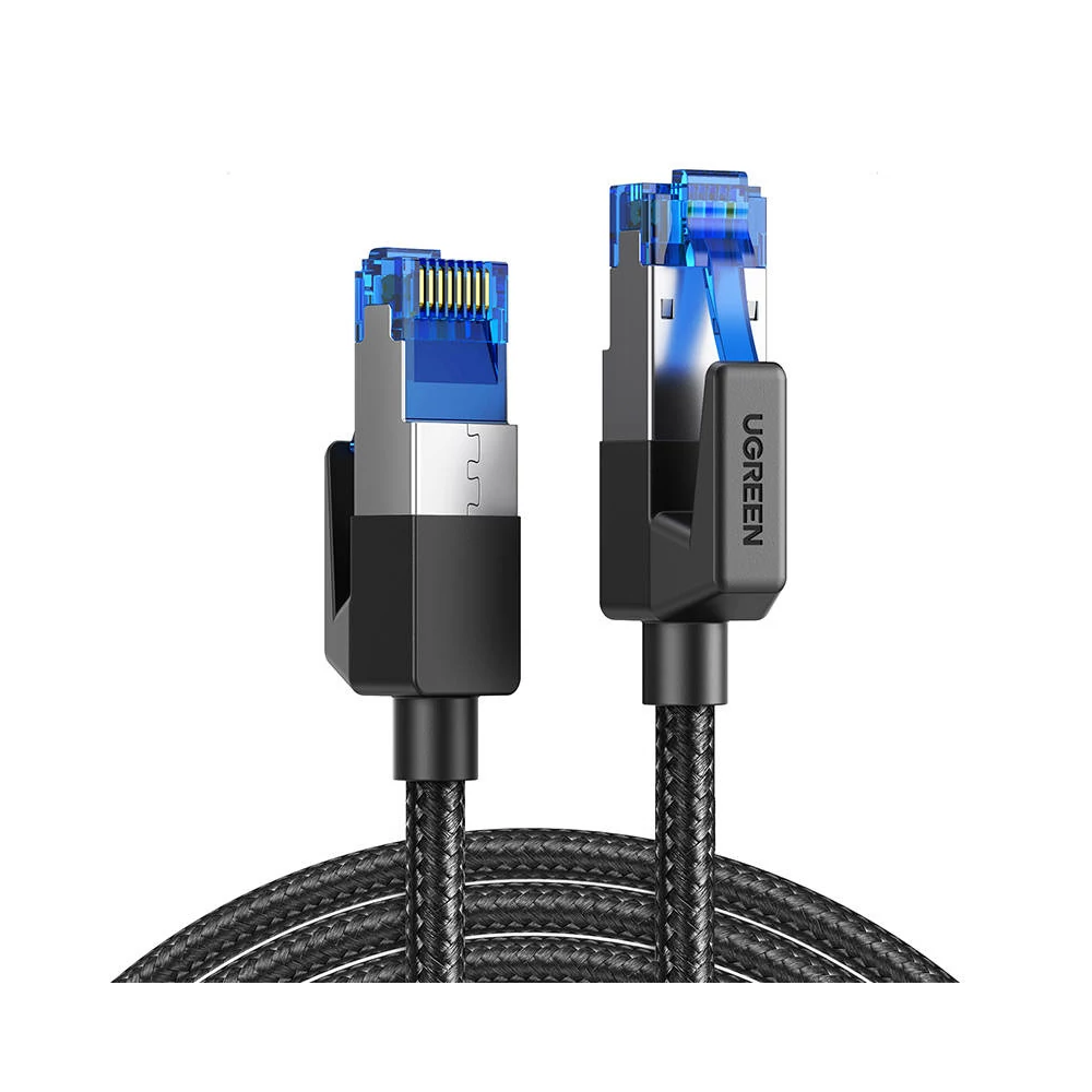 UGREEN NW153 Fonott hálózati kábel, Ethernet RJ45, Cat.8, F/FTP, 1,5m (fekete)