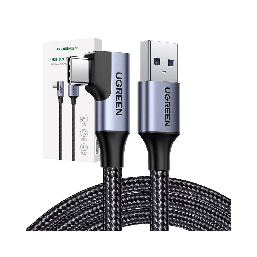 UGREEN US385 USB-USB-C kábel, 3A, 1m (fekete)