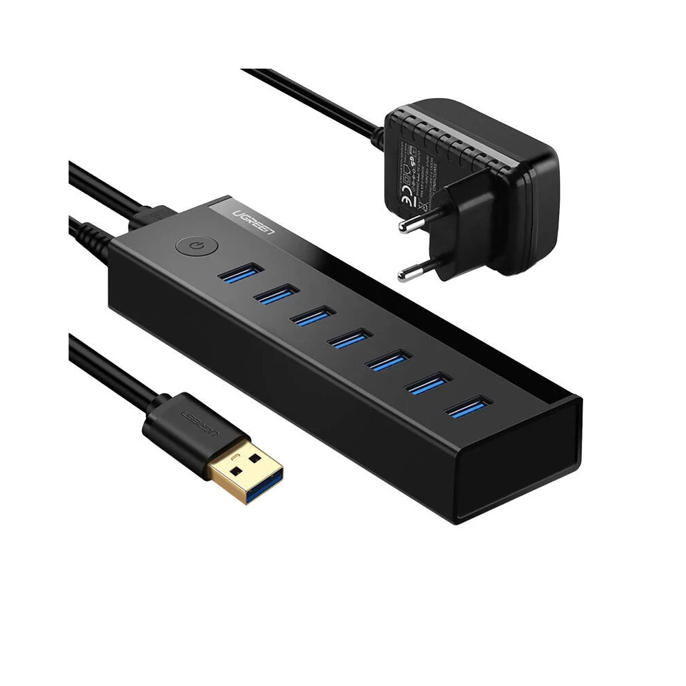 UGREEN US219 7 az 1-ben  USB hub, 7x USB 3.0 (fekete)