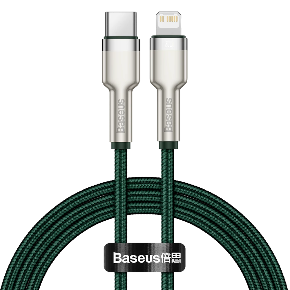 Baseus Cafule USB-C-Lightning kábel, PD, 20 W, 1 m (zöld)