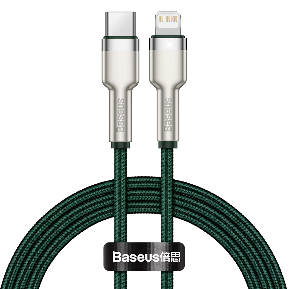 Baseus Cafule USB-C-Lightning kábel, PD, 20 W, 1 m (zöld)