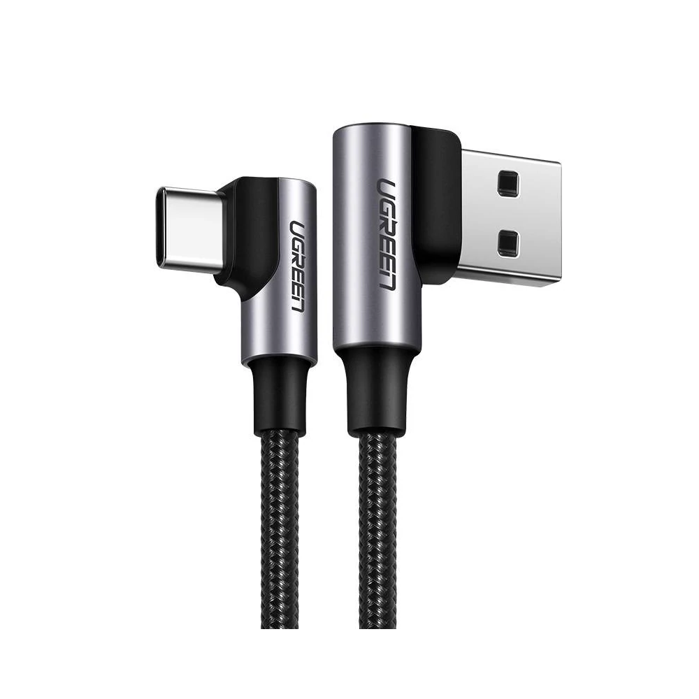 UGREEN US176 USB-A USB-C ferde kábel, 3A, 0,5m (fekete)