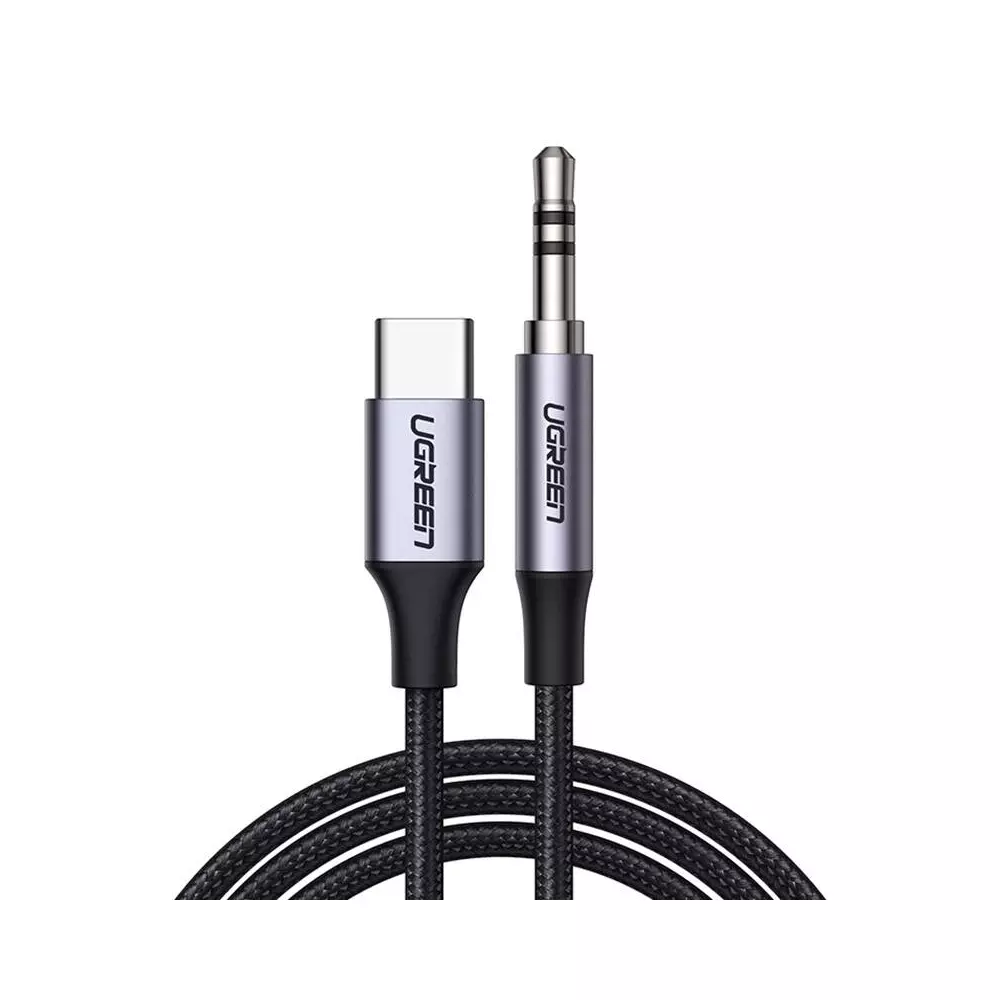 UGREEN CM450 USB-C 3,5 mm-es mini jack 3,5 mm-es AUX kábel, 1 m (fekete)