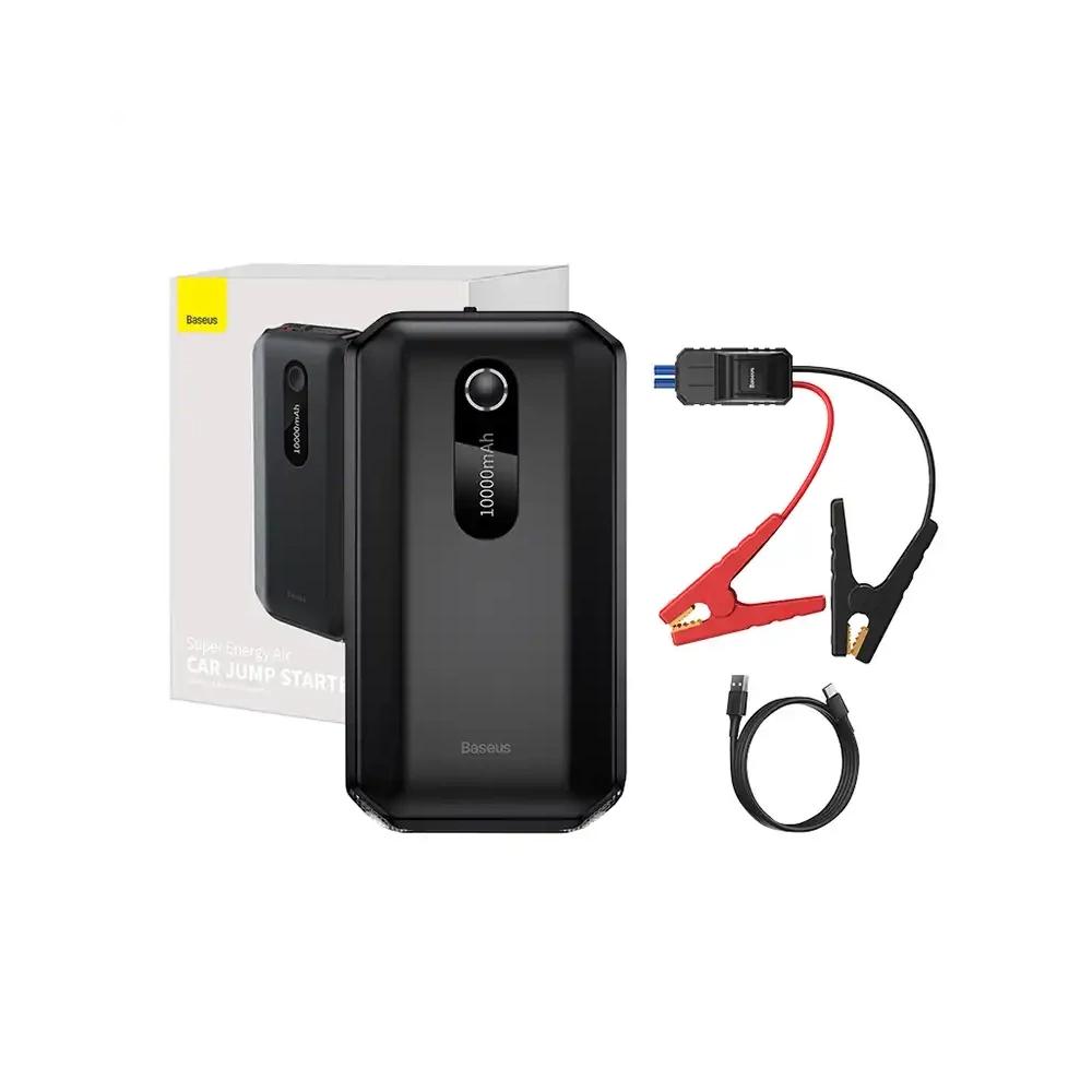 Baseus Super Energy Autó Jump Starter Powerbank / Indító, 10000mAh, 1000A, USB (fekete)