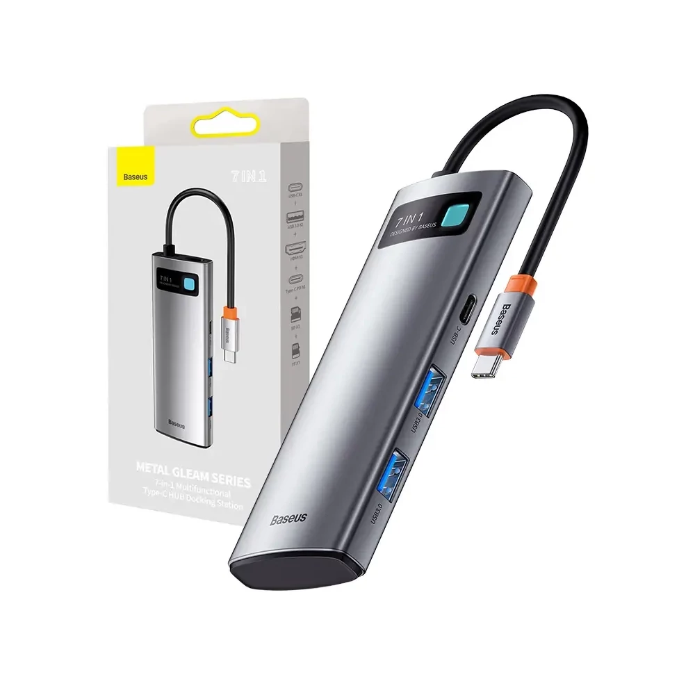 Baseus 7 az 1-ben hub USB-C - 2x USB 3.0 + HDMI + USB-C, PD