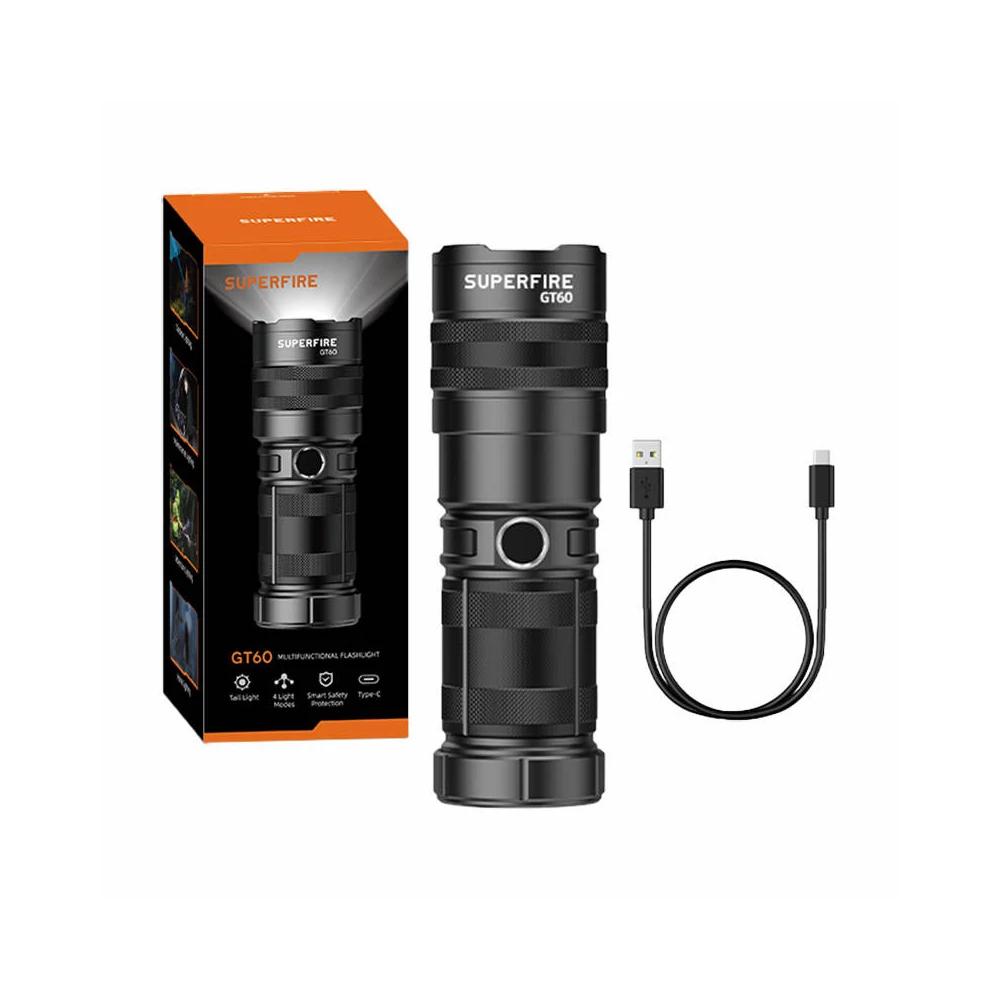 Superfire GT60 zseblámpa, 2600lm, USB-C