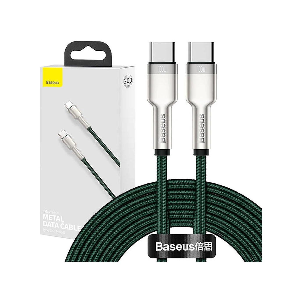 Baseus Cafule USB-C-USB-C kábel, 100 W, 2 m (zöld)