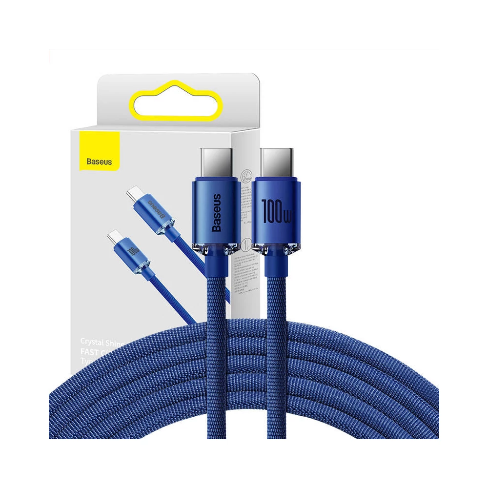 Baseus Crystal Shine USB-C-USB-C kábel, 100W, 2m (kék)