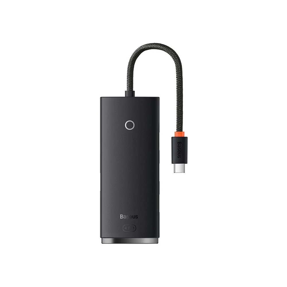 Baseus Lite Series 4 az 1-ben hub, USB-C - 4x USB 3.0 + USB-C, 25cm (fekete)