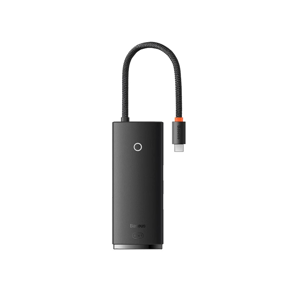 Baseus Lite Series 6 az 1-ben hub, USB-C - 2x USB 3.0 + USB-C PD + HDMI + SD/TF (fekete)