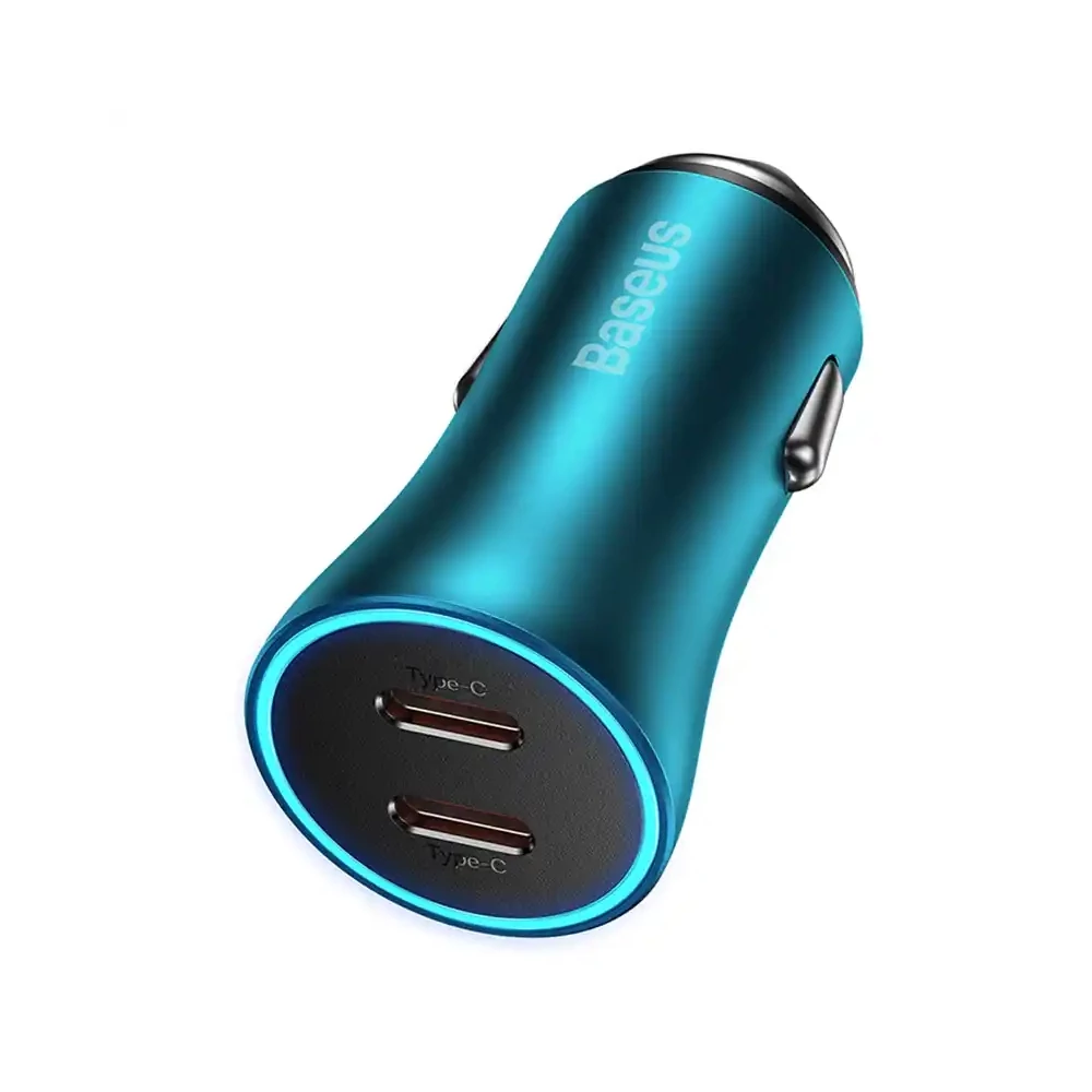 Baseus Golden Contactor Pro autós töltő, 2x USB-C, 40W (kék)