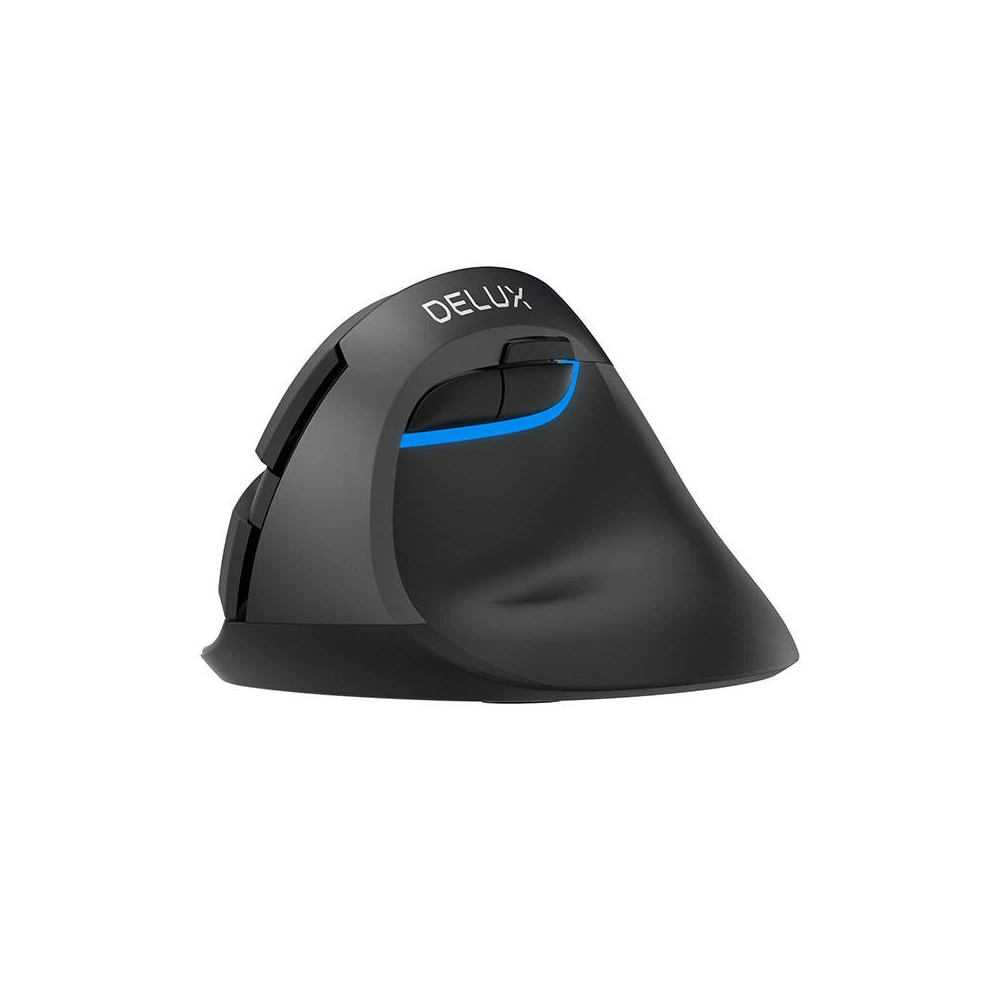 Vezeték nélküli függőleges egér Delux M618Mini DB BT+2.4G 2400DPI (fekete)