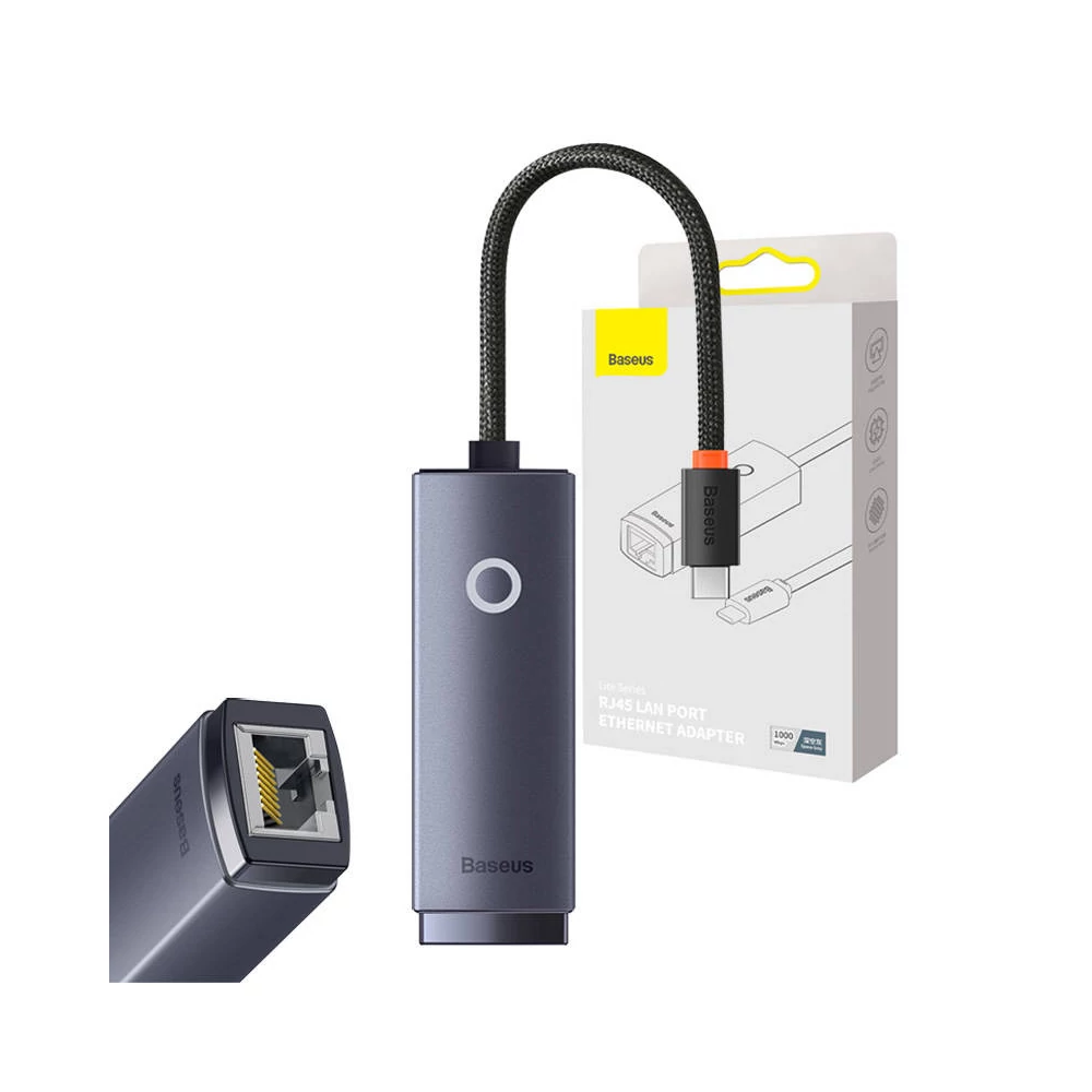 Baseus Lite Series USB-C-RJ45 hálózati adapter (szürke)