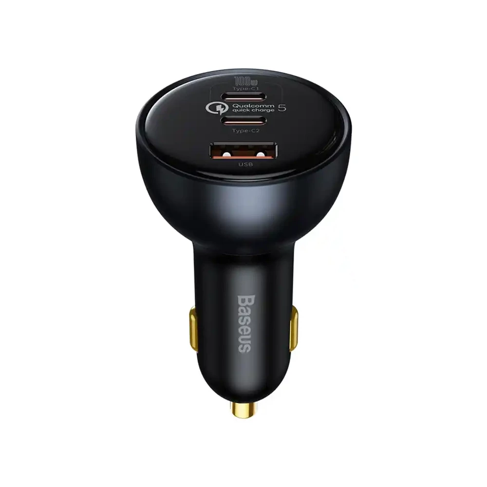 Baseus Qualcomm autós töltő, USB, 2x USB-C, 160W (szürke)