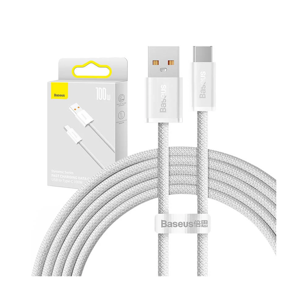 Baseus Dynamic Series USB-USB-C kábel, 100W, 2m (fehér)