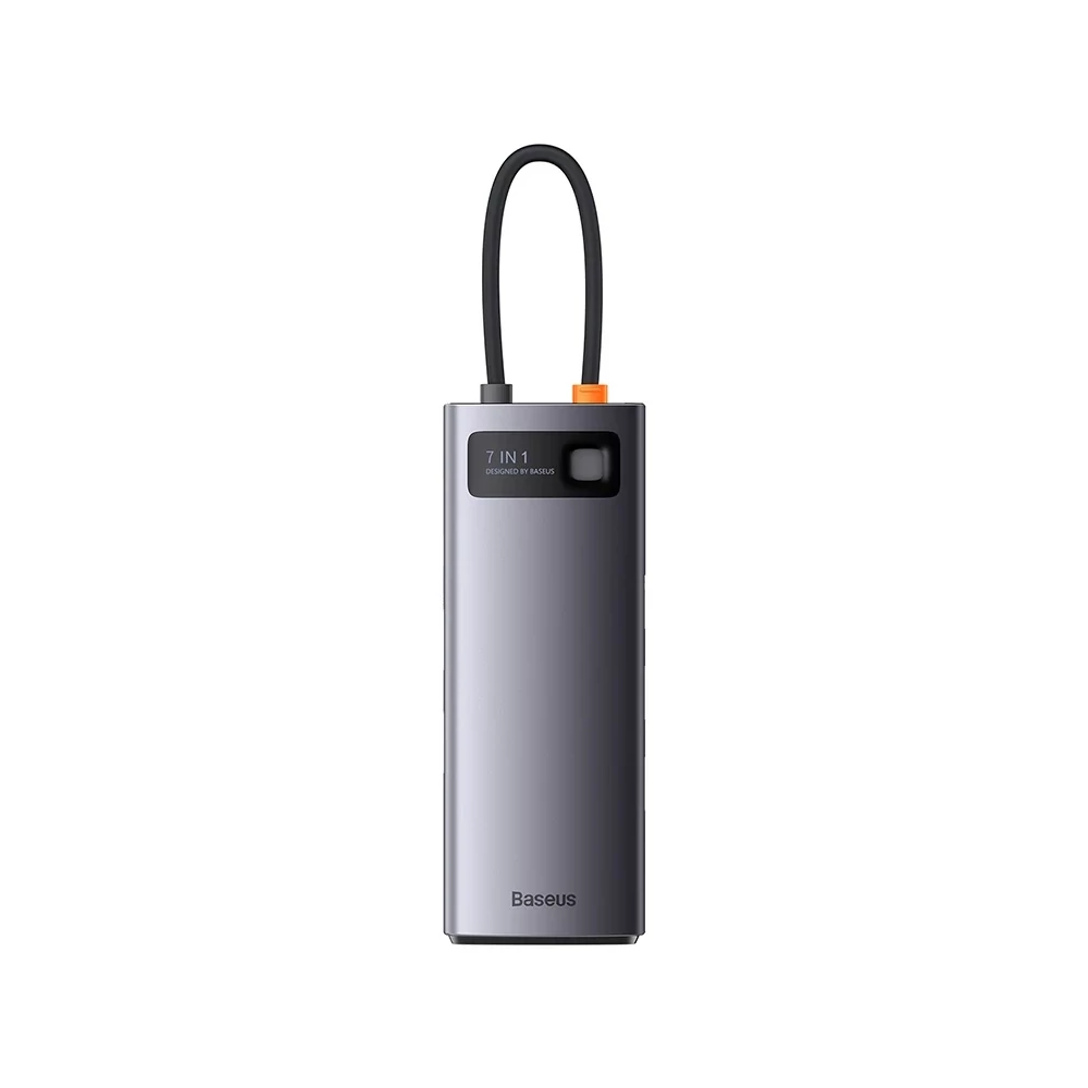 Baseus Metal Gleam Series 7 az 1-ben hub, USB-C - 3x USB 3.0 + HDMI + USB-C PD + VGA + Ethernet RJ45
