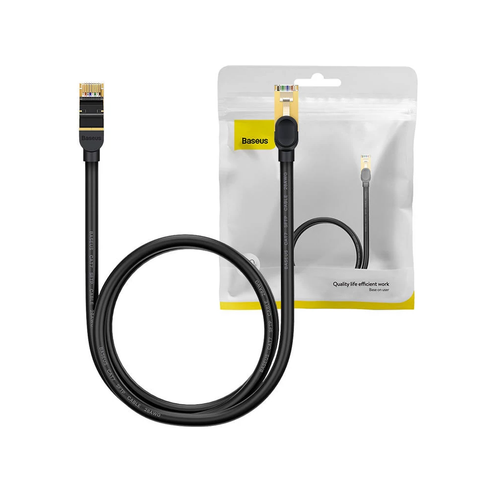 Baseus Ethernet RJ45 hálózati kábel, 10Gbps, 1m (fekete)