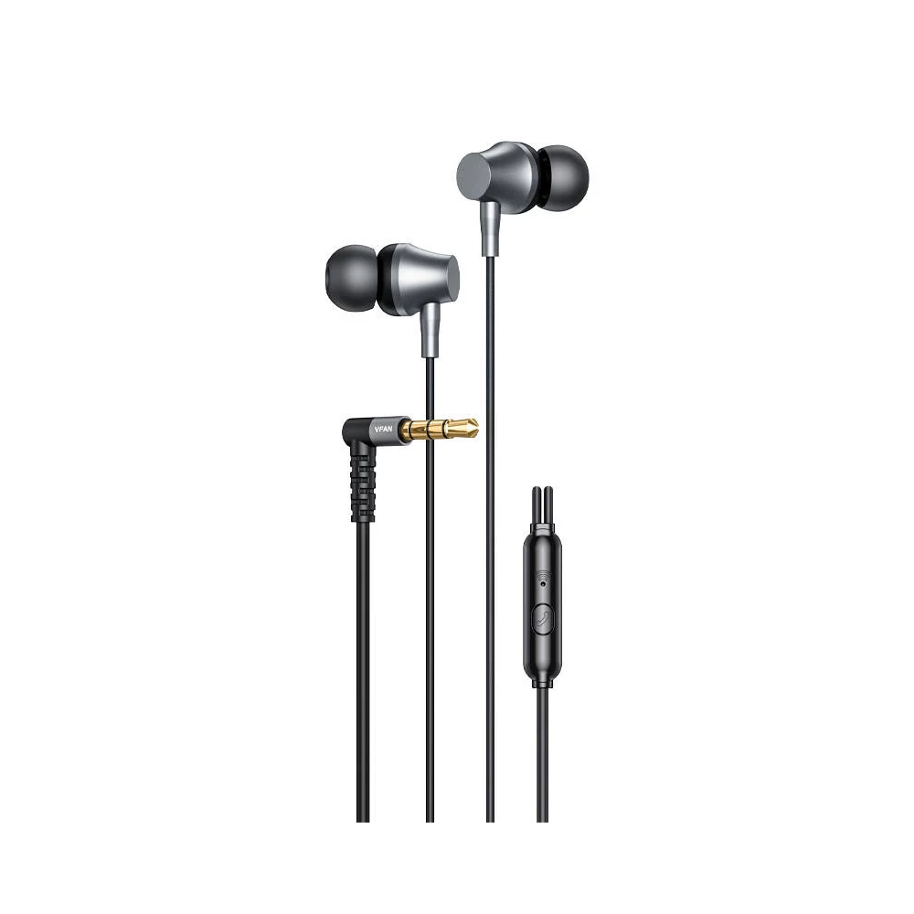 Vezetékes fülhallgató VFAN M17, 3,5 mm-es jack (fekete)