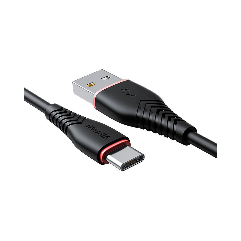 USB-USB-C kábel VFAN Anti-Break X01, 3A, 1m (fekete)