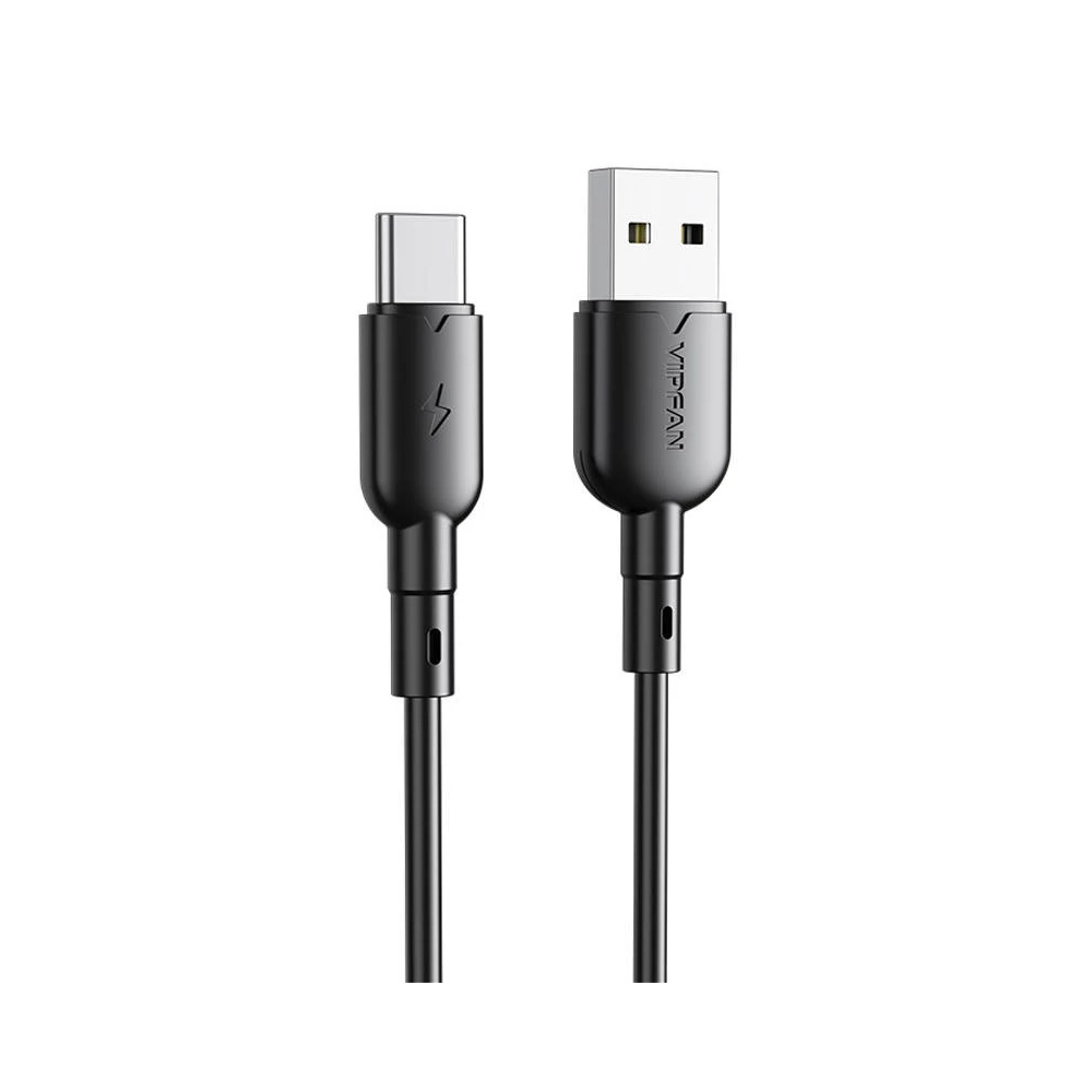 USB és USB-C kábel VFAN Colorful X11, 3A, 1m (fekete)